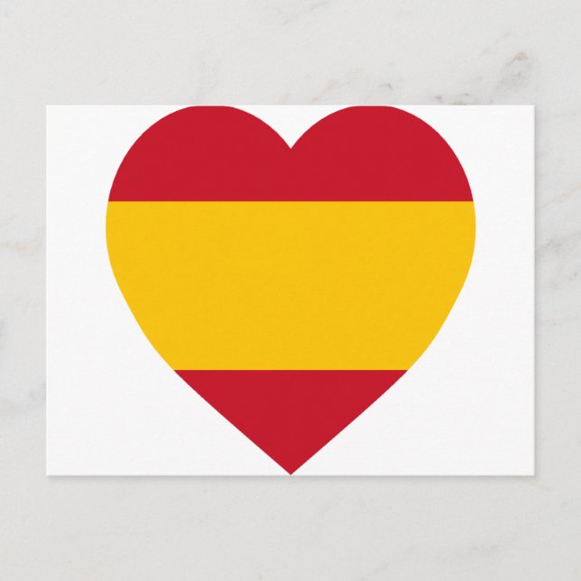 Spanien Flagga Heart Vykort (Framsida)