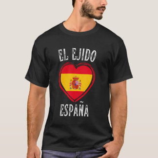 Spanien Flagga Hjärta El Ejido Stad T Shirt