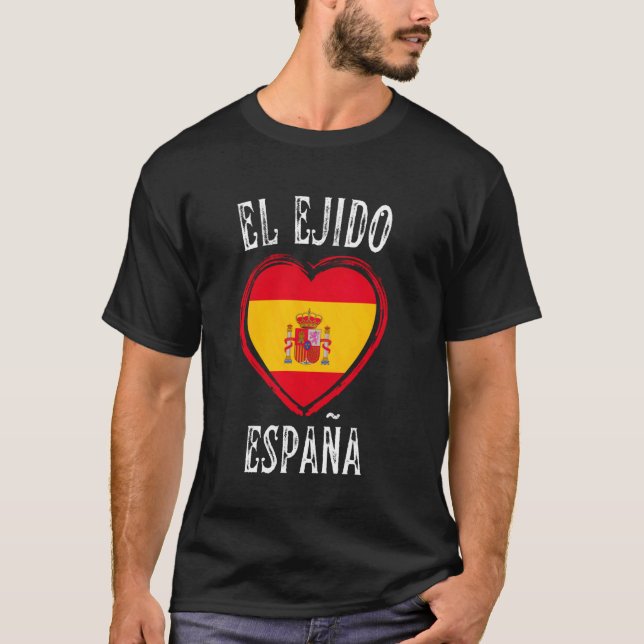Spanien Flagga Hjärta El Ejido Stad T Shirt (Framsida)
