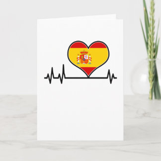 Spanien Flagga Hjärtslag EKG Kort