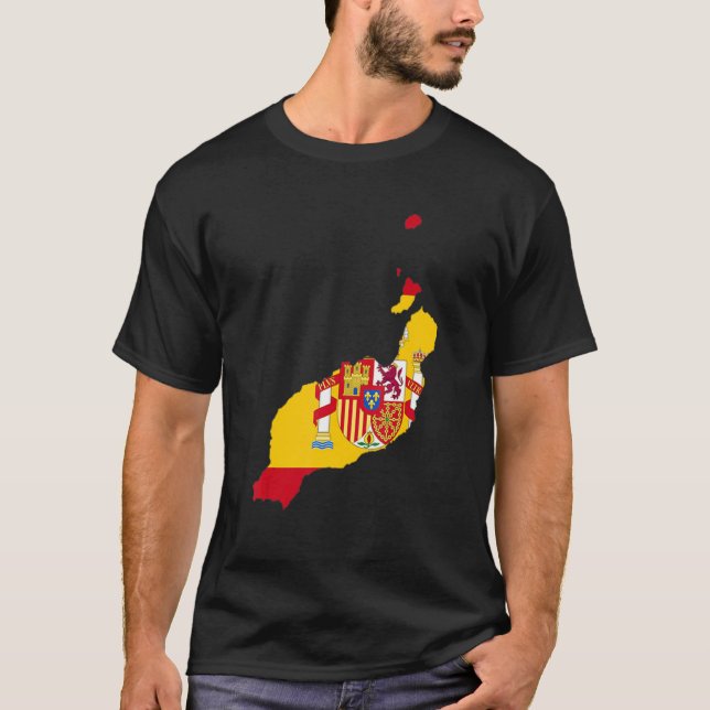 Spanien-flagga i Lanzarote-konturen Lanzarote T Shirt (Framsida)