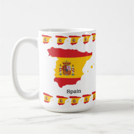 Spanien Flagga inom Karta Souvenir Design Kaffemugg