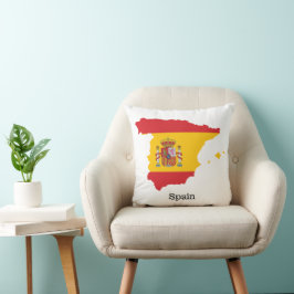 Spanien Flagga inom Karta Souvenir Design Kudde