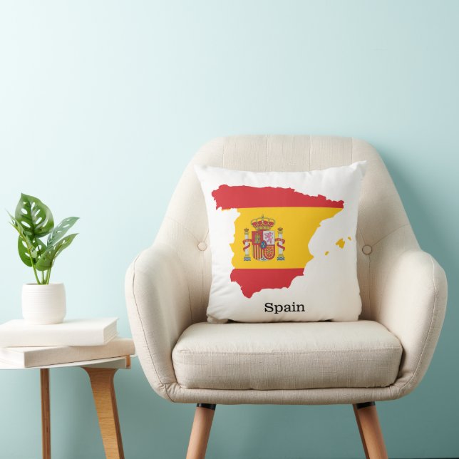 Spanien Flagga inom Karta Souvenir Design Kudde (Stol)