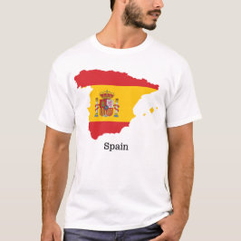 Spanien Flagga inom Karta Souvenir Design T Shirt