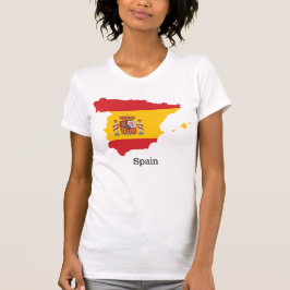 Spanien Flagga inom Karta Souvenir Design T Shirt