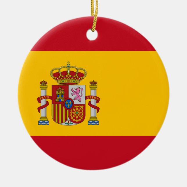 Spanien Flagga Julgransprydnad Keramik (Framsidan)