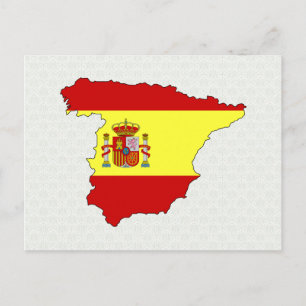 Spanien Flagga Karta fullt storlek Vykort