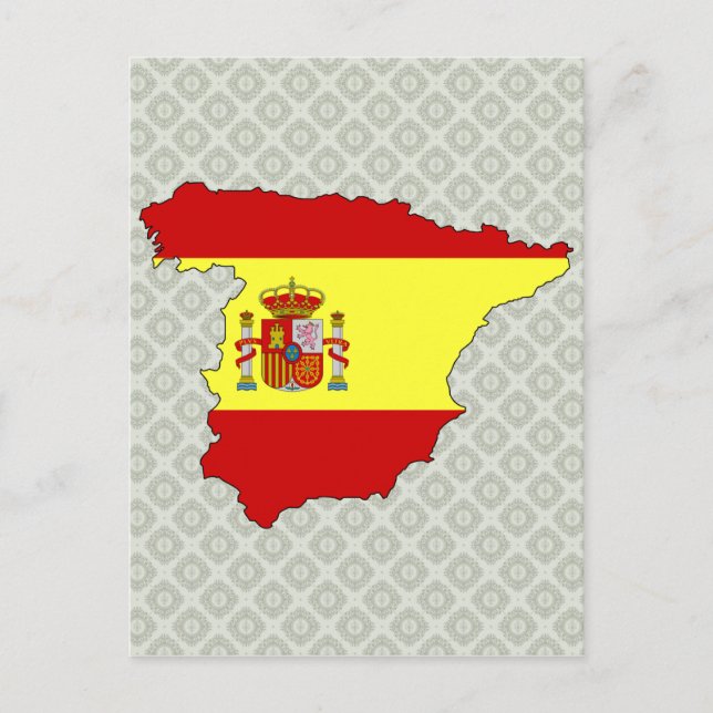 Spanien Flagga Karta fullt storlek Vykort (Framsida)
