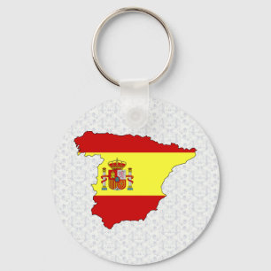 Spanien Flagga Karta fullt storlekare Nyckelring