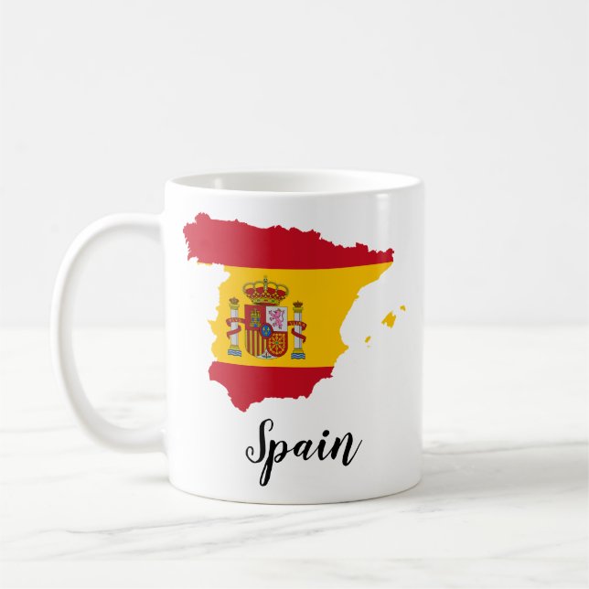 Spanien Flagga Karta Kaffemugg (Vänster)