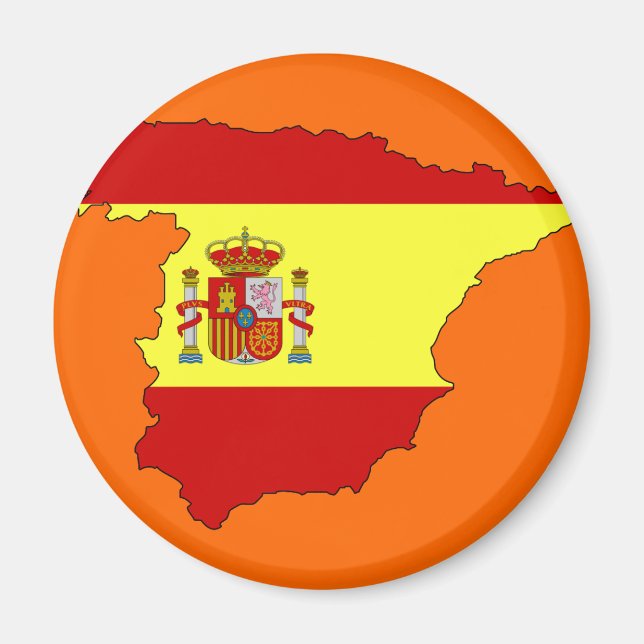 Spanien flagga karta magnet (Framsidan)