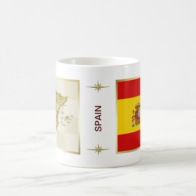 Spanien Flagga + Karta Mugg (Center)