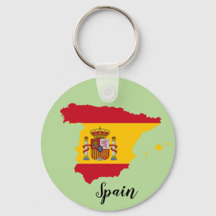Spanien Flagga Karta Nyckelring