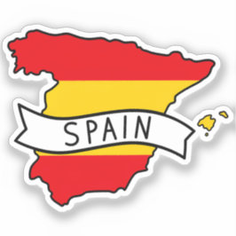 Spanien Flagga Karta Patriotisk Spansk Stolthet Vä Klistermärken