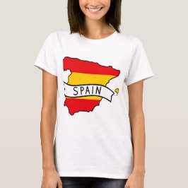 Spanien Flagga Karta Patriotisk Spansk Stolthet Vä T Shirt