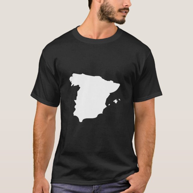 Spanien Flagga Karta - Spanien T Shirt (Framsida)