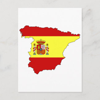 Spanien flagga karta vykort