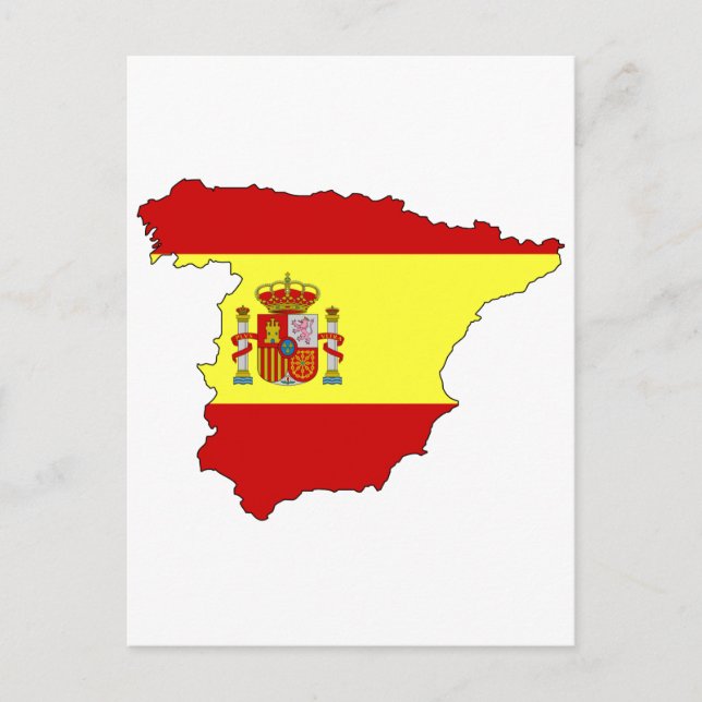 Spanien flagga karta vykort (Framsida)