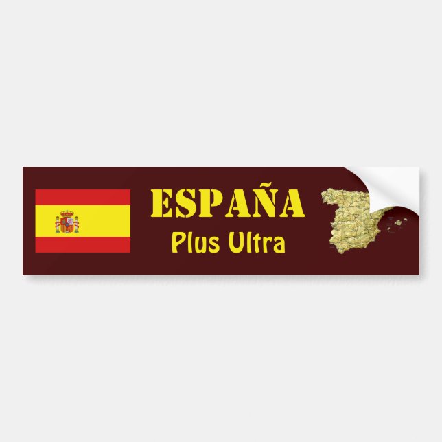 Spanien flagga + Kartabildekal Bildekal (Framsidan)