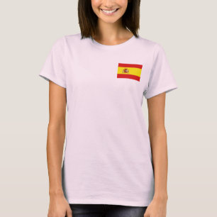 Spanien Flagga + Karttröja Tee Shirt