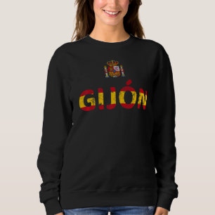 Spanien - Flagga kontur Spanien Pride Gijon T Shirt