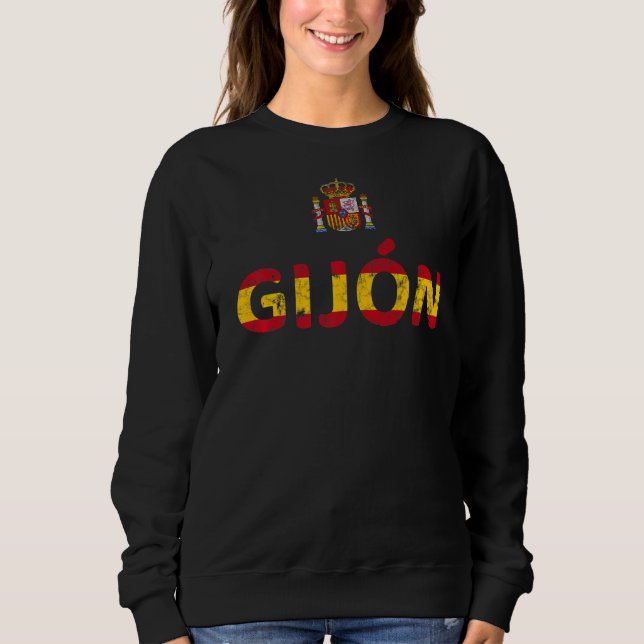 Spanien - Flagga kontur Spanien Pride Gijon T Shirt (Framsida)