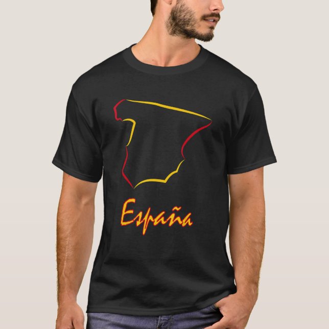 Spanien - Flagga kontur Spanien Pridet Spania T Shirt (Framsida)