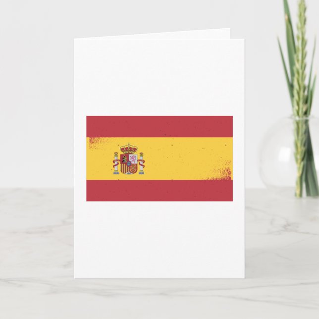 Spanien Flagga Kort (Framsida)