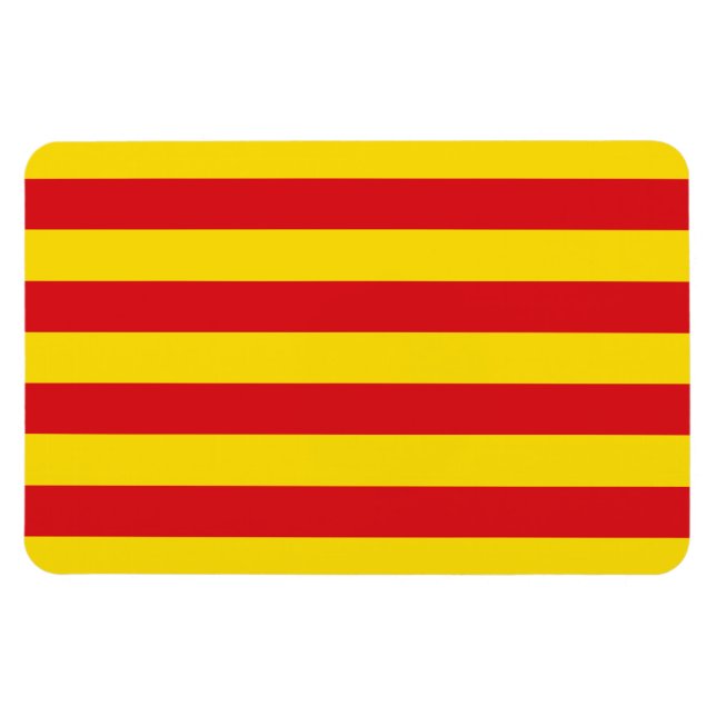 Spanien: Flagga La Senyera Catalonia Magnet (Horisontell)
