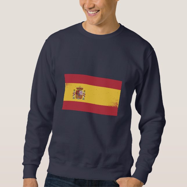 Spanien Flagga Lång Ärmad Tröja (Framsida)