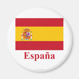 Spanien flagga med namn i spanjor magnet