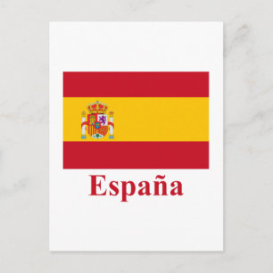 Spanien Flagga med Namn på spanska Vykort