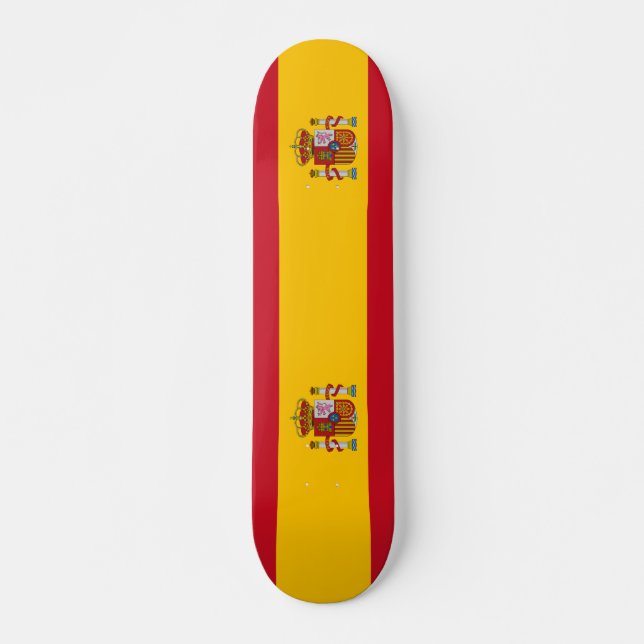 Spanien flagga mini skateboard bräda 18,5 cm (Framsida)