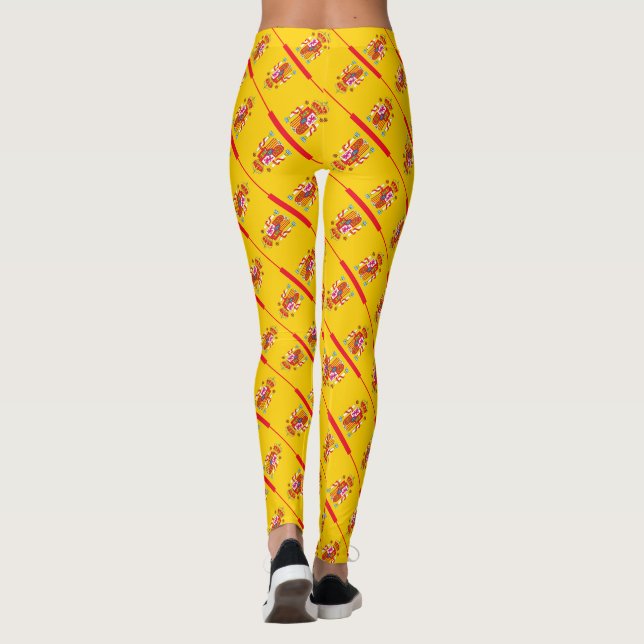 Spanien flagga mönster leggings (Baksida)