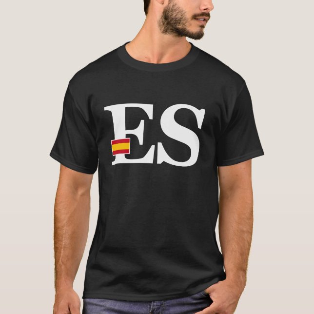Spanien Flagga och Land Initialer T Shirt (Framsida)