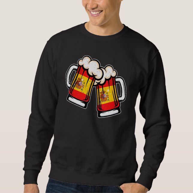 Spanien Flagga Ölmugg   Cool Spansk Öl Lång Ärmad Tröja (Framsida)