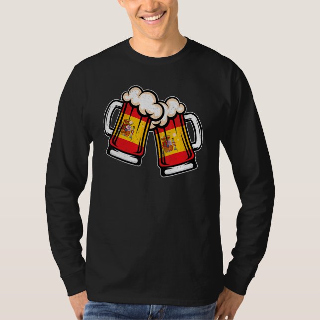 Spanien Flagga Ölmugg   Cool spansk öl T Shirt (Framsida)