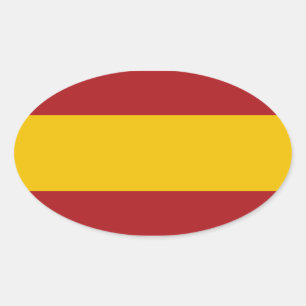 Spanien Flagga Oval Sticker Ovalt Klistermärke