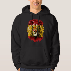 Spanien Flagga Pride Lejonare Ansikte España Spani Hoodie