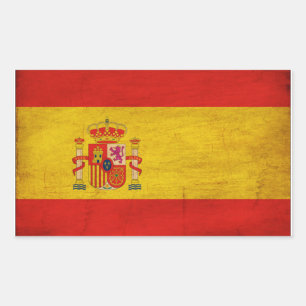 Spanien Flagga Rektangulärt Klistermärke