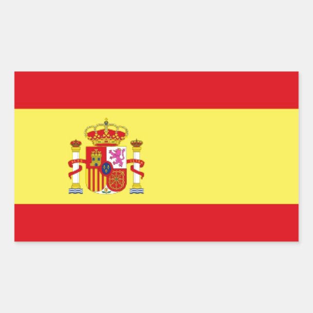 Spanien Flagga Rektangulärt Klistermärke (Framsida)