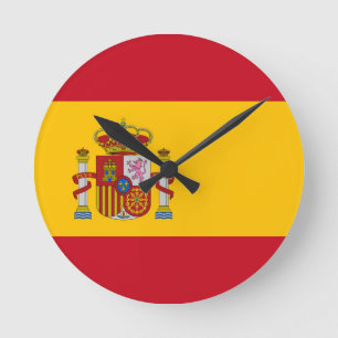 Spanien Flagga Rund Klocka