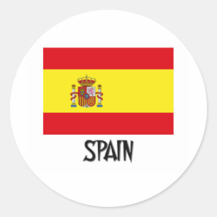 Spanien Flagga Runt Klistermärke