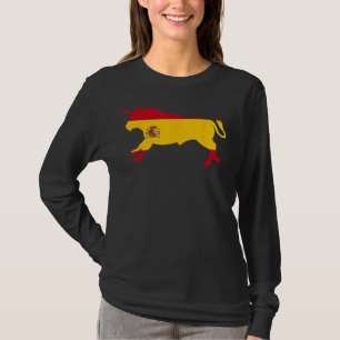 Spanien Flagga Souvenir Toro España Bull Silho T Shirt
