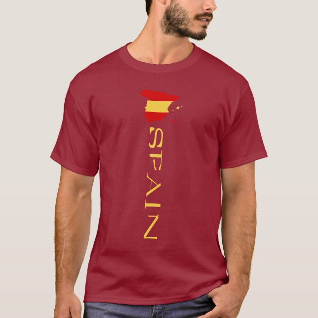 Spanien Flagga Spanska Flaggan KARTA T Shirt (Framsida)