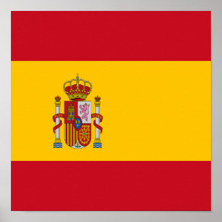 Spanien Flagga Spanska Land Pride Home Ethnicity Poster