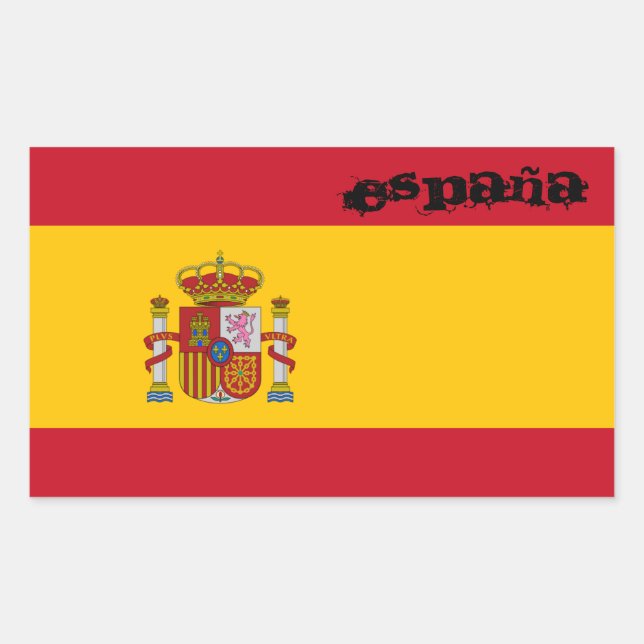 Spanien Flagga Sticker Rektangulärt Klistermärke (Framsida)