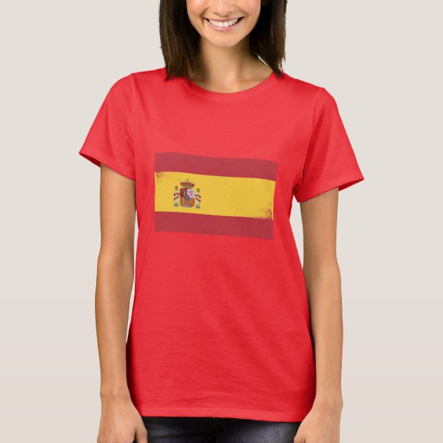 Spanien Flagga T Shirt (Framsida)