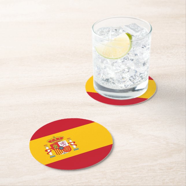 Spanien flagga underlägg papper rund (Insitu)